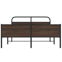 Bedframe zonder matras metaal bruin eikenkleurig 150x200 cm - thumbnail