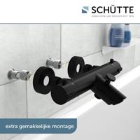 Thermostatische Badkraan Schutte London Messing Mat Zwart - thumbnail