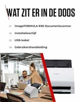 Canon imageFORMULA R30 Scanner met ADF + invoer voor losse vellen 600 x 600 DPI A4 Wit - thumbnail