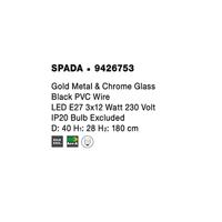 Lyora HanglampSpada 3-lichts grijs met goud - 9426753 - thumbnail