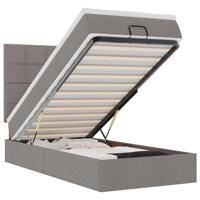 Bed met matras 90x200 cm stof taupe - thumbnail