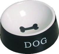 Hondeneetbak steen zwart/wit 16 cm Eet-en-drinkbakken-hond Gebr. de Boon - Gebr de boon - thumbnail