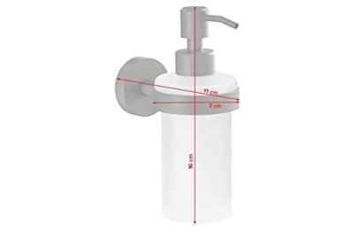 tesa MOON GREY 40584-00000-00 Zeepdispenser 200 ml Grijs (mat), Glas gesatineerd tesa MOON GREY 40584-00000-00 Zeepdispenser 200 ml Grijs (mat), Glas gesatineerd