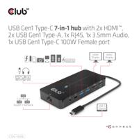 club3D USB-7-in1-HUB USB-C USB-C dockingstation Geschikt voor merk (dockingstation): Club 3D - thumbnail