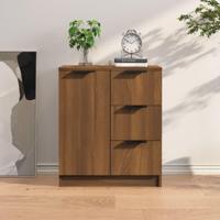 Dressoir 60x30x70 cm bewerkt hout bruineikenkleurig - thumbnail