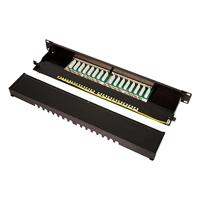 LogiLink NP0076 16 poorten Patchpaneel 483 mm (19) CAT 6A 1 HE Zwart - thumbnail