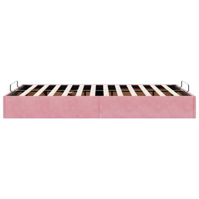 Ottoman bedframe zonder matras 120x200 cm fluweel roze