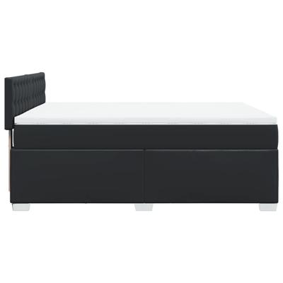 Boxspring met matras kunstleer zwart 140x190 cm