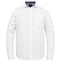 PME Legend regular fit overhemd met all over print wit/blauw - thumbnail