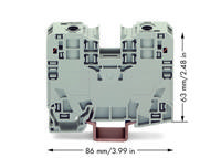 WAGO 285-135 Doorgangsklem 16 mm Spanveer Toewijzing: L Grijs 1 stuk(s) Piece - thumbnail