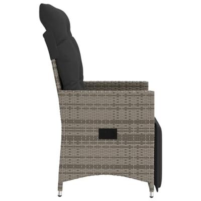 Tuinstoelen 2 st verstelbaar met kussens poly rattan grijs Tuinstoelen 2 st verstelbaar met kussens poly rattan grijs