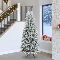 VidaXL Kunstkerstboom wit 240 cm pvc en plastic en staal en pe - thumbnail