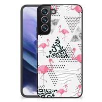 Samsung Galaxy S22 Plus Dierenprint Telefoonhoesje Flamingo Triangle - thumbnail