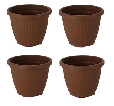 Bloempot Terra voor binnen & buiten - hoogwaardig kunststof - Ø 12.5 x H 10 cm - set 4 stuks Bloempot Terra voor binnen & buiten - hoogwaardig kunststof - Ø 12.5 x H 10 cm - set 4 stuks