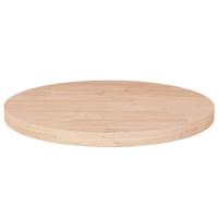 Tafelblad rond 30x2,5 cm onbehandeld massief eikenhout - thumbnail