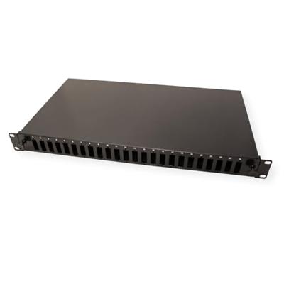 VALUE 19 glasvezel patchbox, leeg 1 HE, uittrekbaar, geschikt voor 24x SC-DX/LC 4-voudig