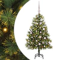 VidaXL Kunstmatige scharnier kerstboom met cones groen 150 cm - thumbnail