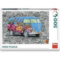 DinoToys Dino puzzel - hippies vw bus - 500 stukjes - thumbnail