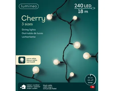 Kerstverlichting Cherry 240 LED 18m Zwart WW
