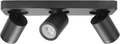 Highlight Triple IP44 opbouwspotOliver mat zwart - S7439.01