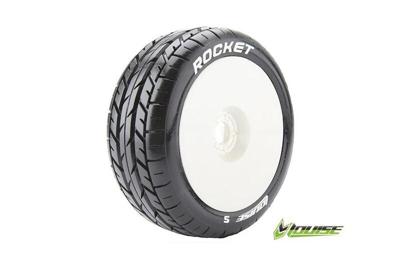 Louise B-ROCKET Soft banden op witte disc velgen voor 1/8 buggy