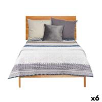 Omkeerbare sprei 240 x 260 cm Zeshoekig Blauw Wit Grijs (6 Stuks) - thumbnail