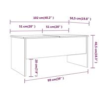 Salontafel 102x50,5x46,5 cm bewerkt hout wit - thumbnail
