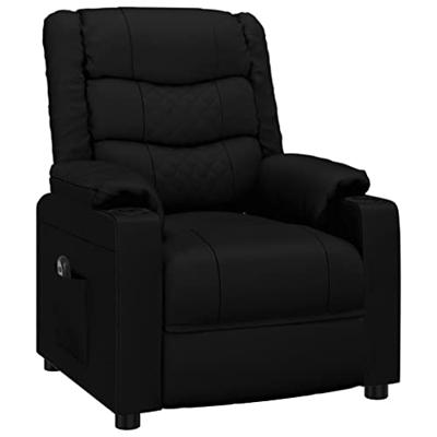 Fauteuil elektrisch verstelbaar kunstleer zwart