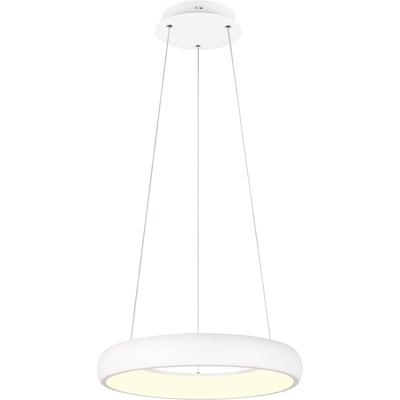 LED Hanglamp 29W Rond - Aanpasbare Kleur & Dimbaar - Mat Wit Metaal