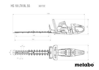 Metabo HS 18 LTX BL 55 Accu Heggenschaar | 18V | Zonder accu en lader - 601722850 - thumbnail