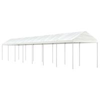 Prieel met dak 15,61x2,28x2,69 m polyetheen wit - thumbnail