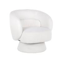 Richmond Draaifauteuil 'Senna' Furry, kleur Wit - thumbnail
