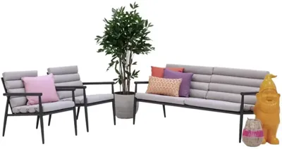 Lesli Living stoel-bank loungeset citrus antraciet