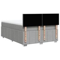 Boxspring met matras stof lichtgrijs 160x200 cm - thumbnail