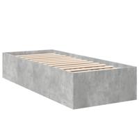 Bedframe bewerkt hout betongrijs 100x200 cm - thumbnail