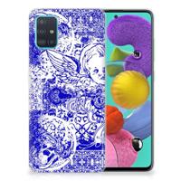 Silicone Back Case Samsung Galaxy A51 Angel Skull Blauw - thumbnail
