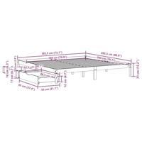 Bedframe zonder matras massief grenenhout wit 180x200 cm - thumbnail