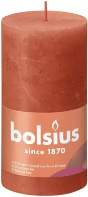 Bolsius kaars rustiek 13x7 cm earthy orange
