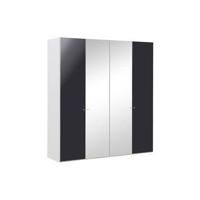 Goossens Kledingkast Easy Storage Ddk, Kledingkast 203 cm breed, 220 cm hoog, 2x draaideur en 2x spiegel draaideur midden - thumbnail