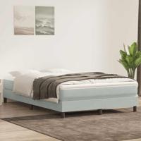 Boxspring met matras fluweel lichtgrijs 160x220 cm - thumbnail