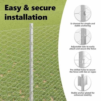 VidaXL Hek met paal zilver 1,4 x 10 m staal