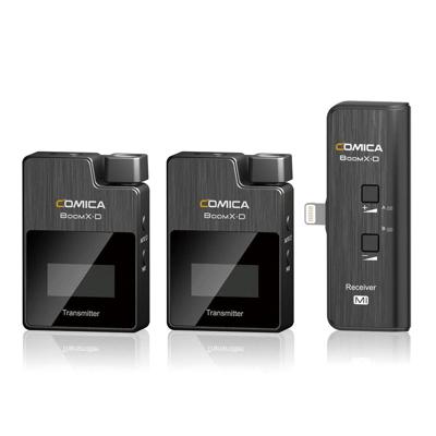 Comica BoomX-D MI2 draadloze microfoon-set met 2 zenders en Lightning-ontvanger voor iPhone Comica BoomX-D MI2 draadloze microfoon-set met 2 zenders en Lightning-ontvanger voor iPhone