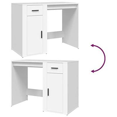 Bureau 100x49x75 cm bewerkt hout wit Bureau 100x49x75 cm bewerkt hout wit