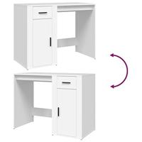Bureau 100x49x75 cm bewerkt hout wit - thumbnail