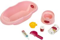 Klein babybad met accessoires Princess Coralie roze 43 x 23 x 10 cm - thumbnail