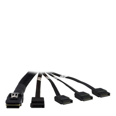 Inter-Tech kabel sff-8087 > 4x s-ata, 1m (zwart)