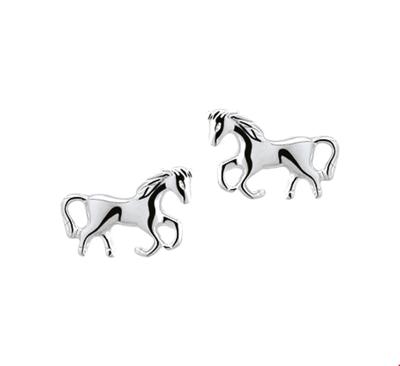 TFT Oorknoppen Paard Zilver Glanzend 6.5 mm x 9.5 mm