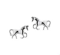 TFT Oorknoppen Paard Zilver Glanzend 6.5 mm x 9.5 mm - thumbnail