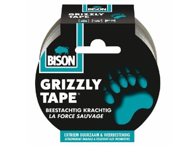 Bison Grizzly tape zilver rol 10mx5cm