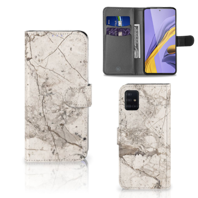 Samsung Galaxy A51 | Bookcase | Marmer Beige